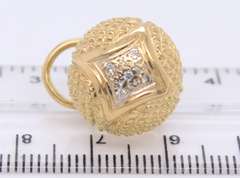 Fantastic Yellow Gold Diamond Dome Earrings with Cert