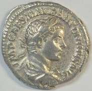 Mint State Roman Silver Denarius of Elagabalus, 218-222 AD