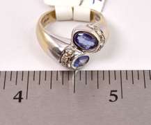 Tasteful Tanzanite and Diamond Ring in 14K Yellow Gold