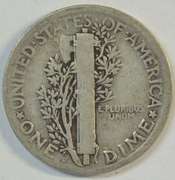 Key date 1921-D Mercury Dime in Fine+. Nice