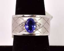 Incredible Purple Gemstone and Diamond Ring in 14K White Gold