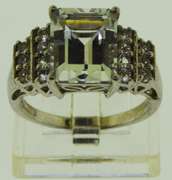 Sterling Silver Emerald Cut White Topaz Ring