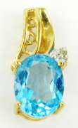 Pretty 10K Blue Topaz Pendant
