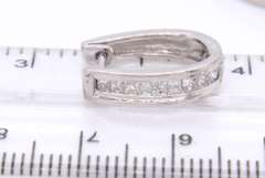 Dazzling White Gold Channel Set Princess Cut Diamond Earrings