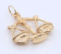 Cute Yellow Gold Scale Charm Pendant