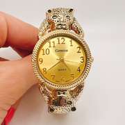 18kt GP Leopard Geneva Bangle Watch