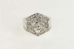 14K White Gold 0.50 Ctw Diamond Jesus Christ Crown of Thorns Ring