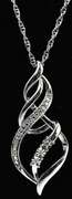 Sterling Silver Pendant With 3 Diamond Accents