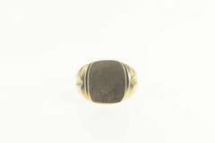 10K Yellow Gold Retro Men's Monogram Oval Signet Engravable Ring