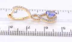 Handsome Yellow Gold Tanzanite and Diamond Drop Earrings