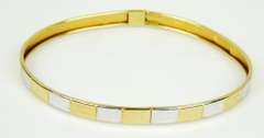 10K White & Yellow Gold Bangle Bracelet