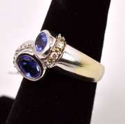 Tasteful Tanzanite and Diamond Ring in 14K Yellow Gold