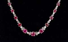 Dashing 15.82CTW Ruby & 1.68CTW Diamond Necklace in Sterling Silver