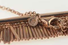 Sterling Silver Rose Bar Fringe Tassel Drop Chain Necklace
