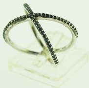 Sterling Silver Blue Sapphire Pave Ring
