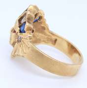 Nice Yellow Gold Indian Head Men's Cubic Zirconia Ring