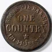 1863 Broas Pie Baker NY City Pie Bakers Civil War Store Card