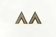 14K Yellow Gold 0.75 Ctw Diamond V Chevron Statement Stud Earrings