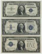 Crisp 1928-A, 1934, & 1935-E $1 Silver Certificates. Nice