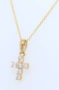 Dazzling Yellow Gold Diamond Cross Pendant on Chain