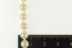 14K Yellow Gold 6.5mm Pearl Strand Classic Statement Necklace