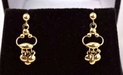 Classy Dangle Earrings in 14K Yellow Gold