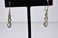 Vermeil Dangle Earrings With Silver Accents