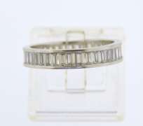 Sterling Silver Baguette Crystal Band