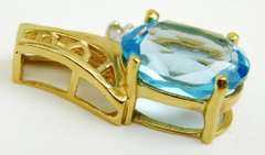Pretty 10K Blue Topaz Pendant
