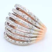 Attractive Rose Gold Multi Row Diamond Wedding Band