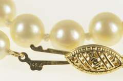 14K Yellow Gold 6.5mm Pearl Strand Classic Statement Necklace