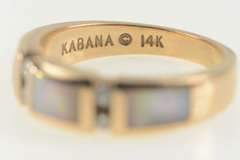 14K Rose Gold Diamond Pink Mother of Pearl Inlay Diamond Ring