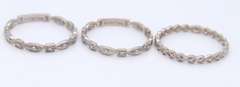 Stunning White Gold Set of 3 Diamond Band Stackables