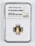 PF70 UCAM 1992-P $5 American Gold Eagle 1/10 Oz. .999 Fine Gold NGC