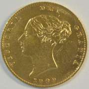 Scarce early 1849 Great Britain Gold Half Sovereign
