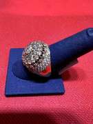 REMARKABLE MENS 14K DIPPED ROSE DIAMOND RING