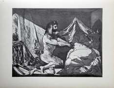 PABLO PICASSO, SATYR AND SLEEPING WOMAN