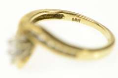 14K Yellow Gold 0.34 Ctw Marquise Diamond Bypass Engagement Ring