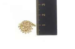 14K Yellow Gold 0.44 Ctw Diamond Swirl Cluster Spiral Statement Ring