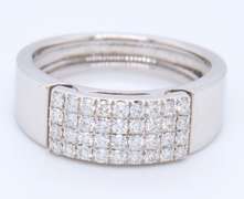 Wonderful White Gold Multi Row Round Cut Diamond Ring