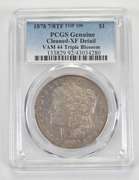 XF Detail Genuine 1878 7/8TF Morgan Silver Dollar Triple Blossom PCGS