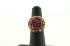 Romantic Ruby Cluster 18k Rose Gold Ring