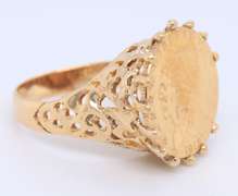 Nice 21kt Indian Head Gold Coin Ring