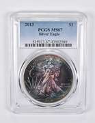 MS67 2013 American Silver Eagle PCGS INSANE TONING