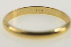 14K Yellow Gold 2.5mm Rounded Classic Wedding Band Ring