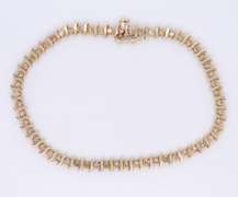 Gorgeous Yellow Gold Diamond S Tennis Bracelet