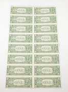 Lot (16) 1981 $1 New York, NY United States FRN Uncut Sheet