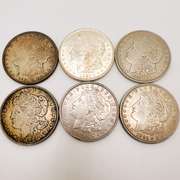Lot of 6x 1921 Morgan Silver Dollars