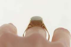 14K Yellow Gold 1960's Squared Men's Opal Statement Ring