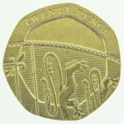 Lot of Five Elizabeth II DG REG FD 20 Pence UK Coin